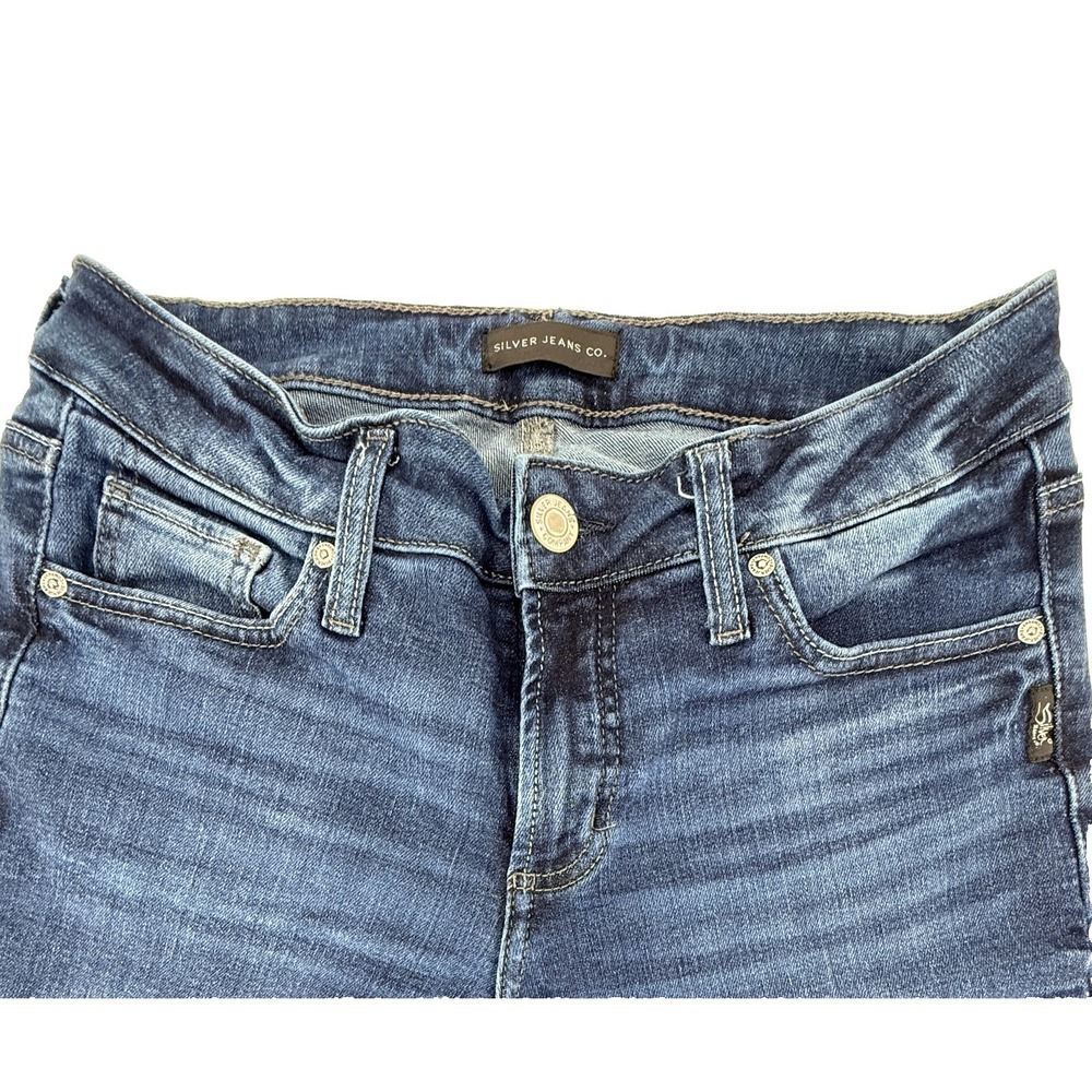 Silver Jeans Elyse Slim‎ Boot Jeans Womens 27x33 Stretch Medium Wash Denim Mid - Picture 2 of 6